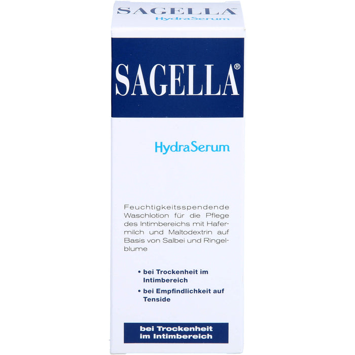 SAGELLA HydraSerum feuchtigkeitsspendende Intimwaschlotion für Trockenheit im äußeren Intimbereich, 100 ml Lotion