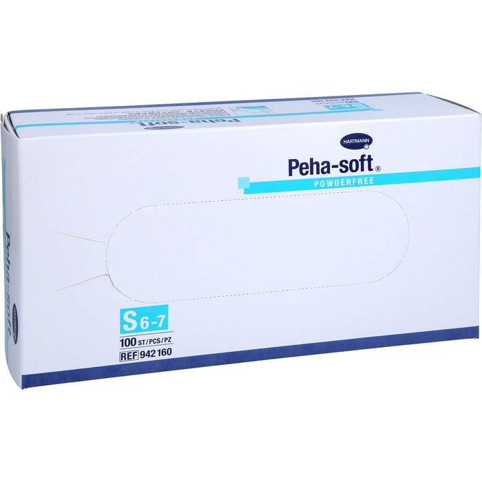 Peha-soft powderfree aus Latex Untersuchungshandschuhe Gr. S 6 - 7, 100 St. Handschuhe