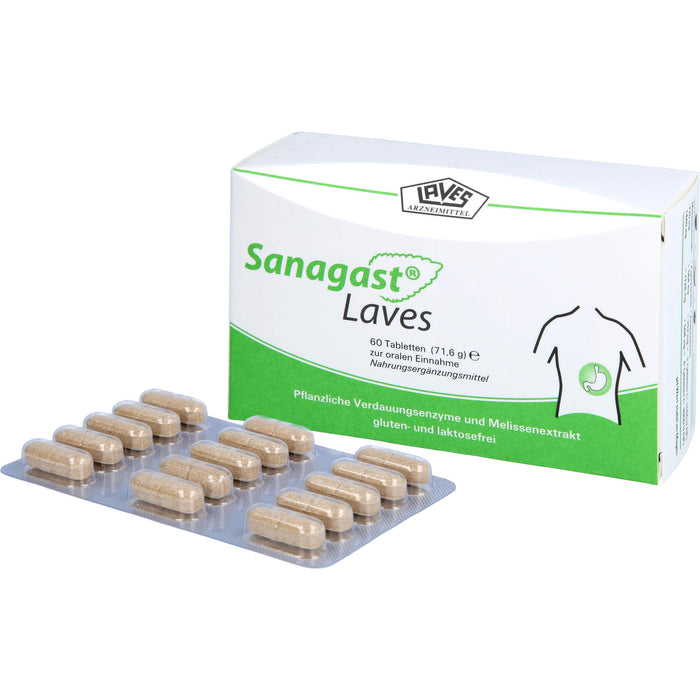 Sanagast Laves Tabletten zur Unterstützung einer gesunden Eiweißverdauung, 60 pcs. Tablets