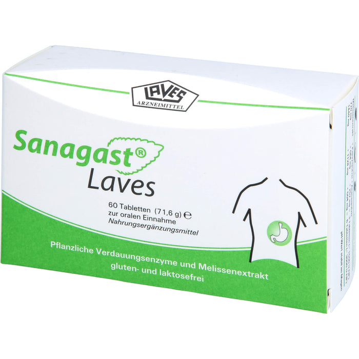Sanagast Laves Tabletten zur Unterstützung einer gesunden Eiweißverdauung, 60 pc Tablettes