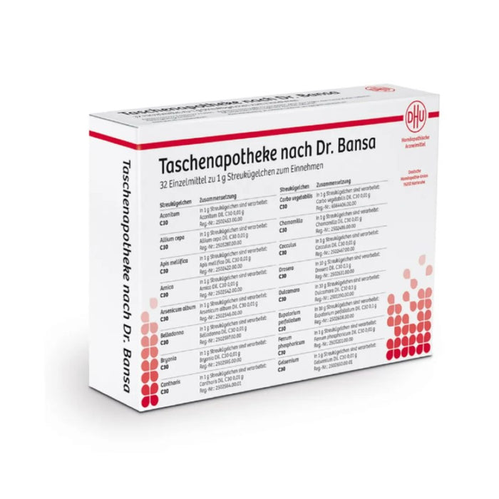 DHU Taschenapotheke nach Dr. Bansa, 32 x 1 g Streukügelchen, 1 St. Taschenapotheke