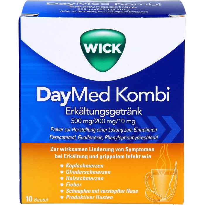 WICK DayMed Kombi Erkältungsgetränk Pulver, 10 pc Sachets