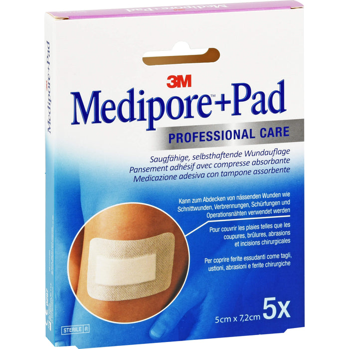 Medipore +Pad 3M 5,0 cm x 7,2 cm, 5 pcs. Patch