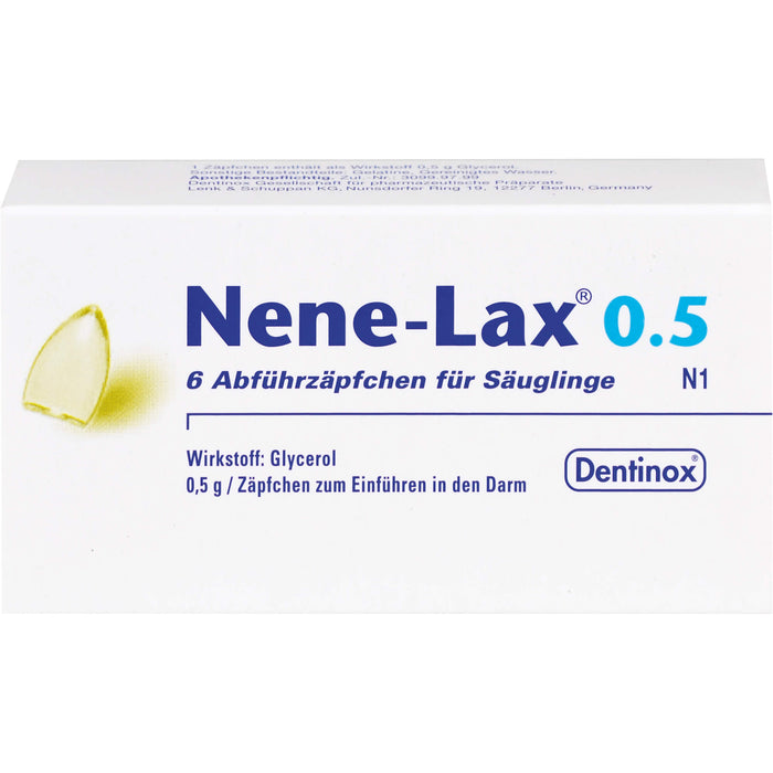 Dentinox Nene-Lax 0.5 Abführzäpfchen für Säuglinge, 6 pc Suppositoires