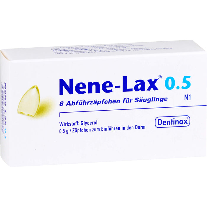 Dentinox Nene-Lax 0.5 Abführzäpfchen für Säuglinge, 6 pc Suppositoires