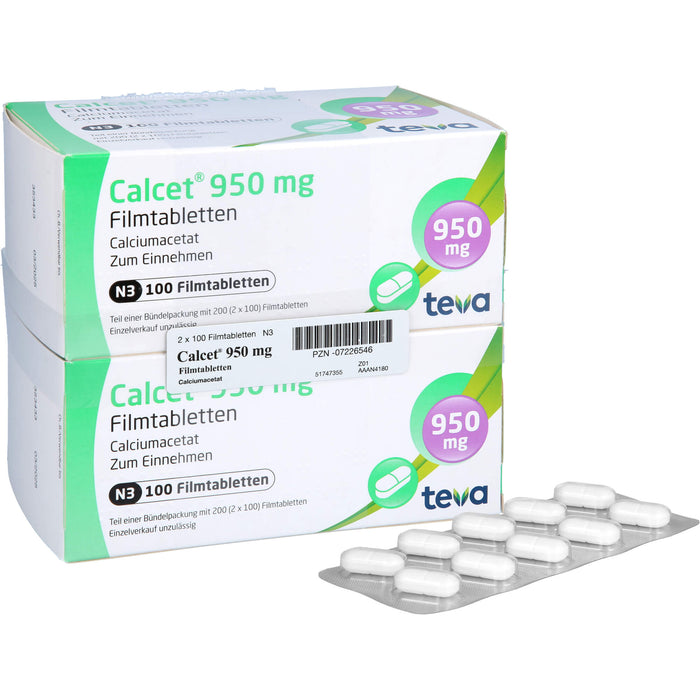 Calcet 950 mg Filmtabletten, 200 St FTA