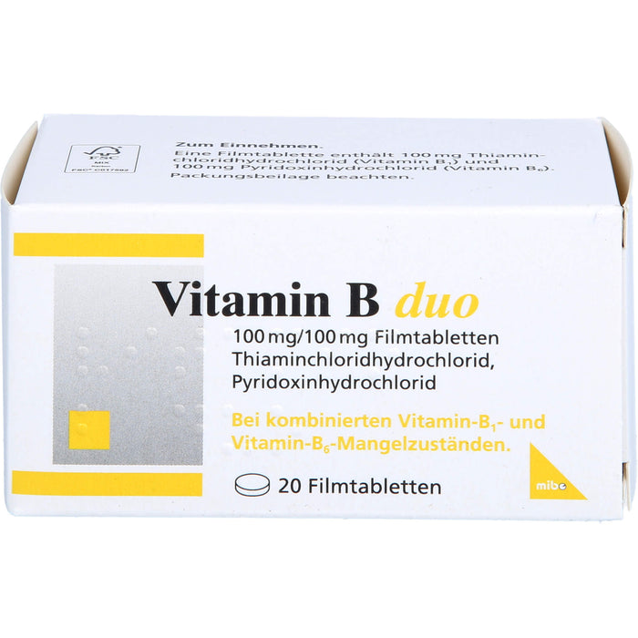 mibe Vitamin B duo Filmtabletten, 20 pc Tablettes