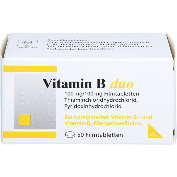 Mibe Vitamin B duo Filmtabletten, 50 pc Tablettes