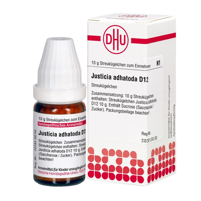 DHU Justica adhatoda D12 Streukügelchen, 10 g Globules