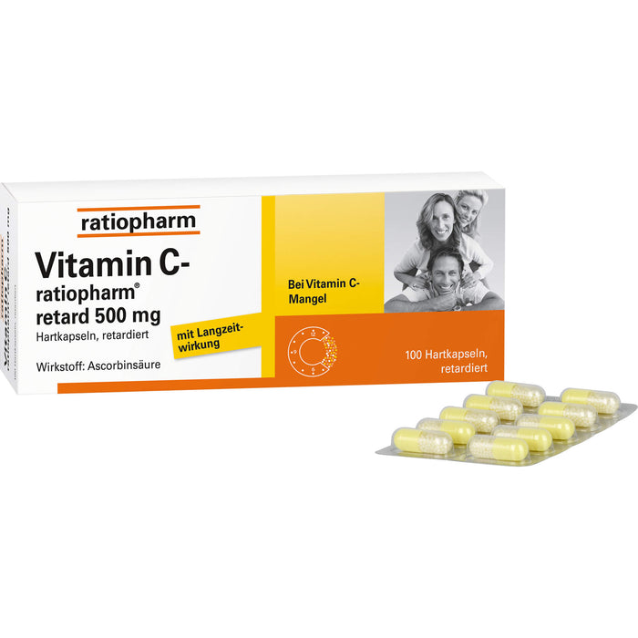 Vitamin C-ratiopharm retard 500 mg Kapseln, 100 pcs. Capsules