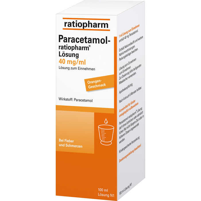 Paracetamol-ratiopharm Lösung 40 mg/ml bei Fieber, 100 ml Lösung