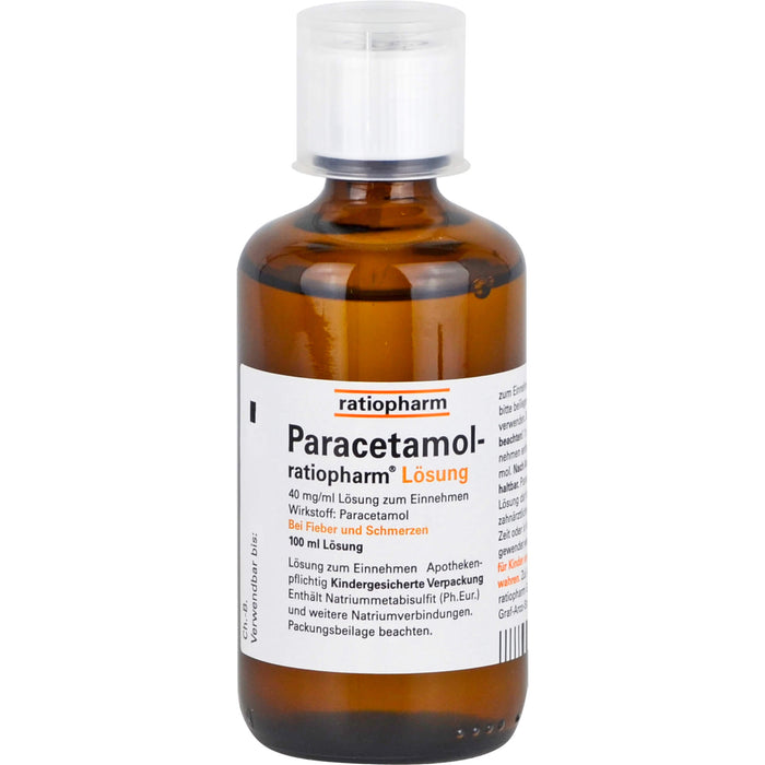 Paracetamol-ratiopharm Lösung 40 mg/ml bei Fieber, 100 ml Solution