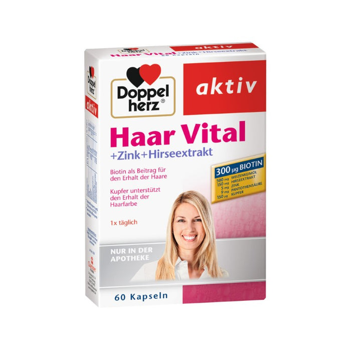 Doppelherz Haar Vital + Zink + Hirseextrakt Kapseln, 60 pcs. Capsules