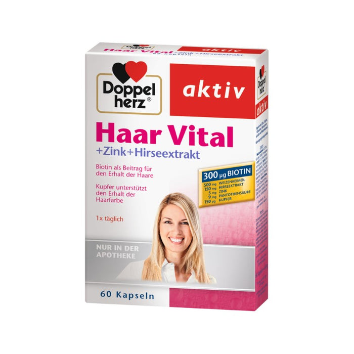 Doppelherz Haar Vital + Zink + Hirseextrakt, 60 St. Kapseln