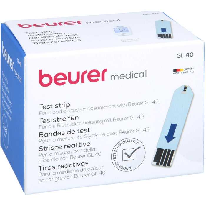 beurer Blutzucker-Teststreifen GL40, 50 pc Bandelettes réactives