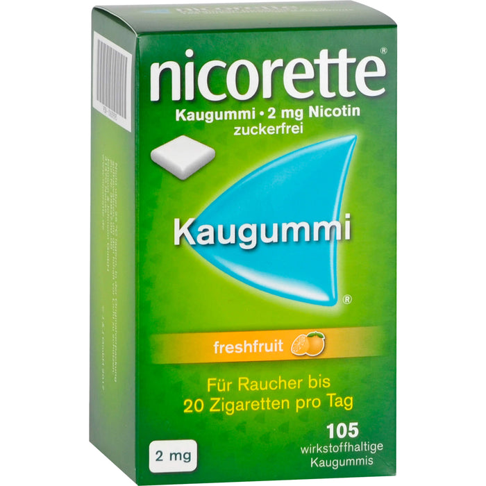 nicorette Kaugummi freshfruit 2 mg Reimport Pharma Gerke, 105 pcs. Chewing gum