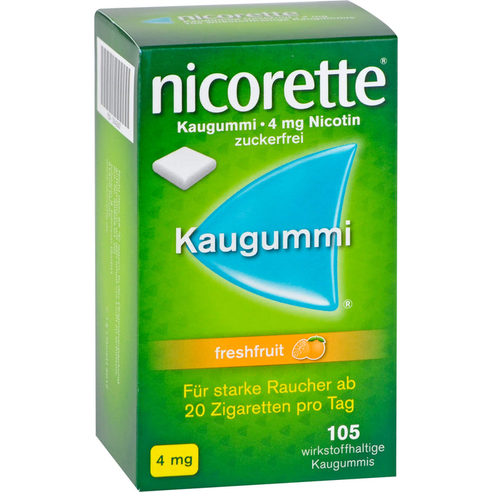 nicorette Kaugummi 4 mg freshfruit zur Raucherentwöhnung Reimport Pharma Gerke, 105 pc Gomme à mâcher