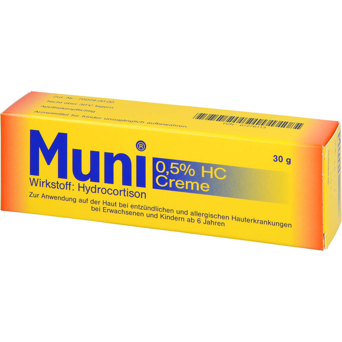 Muni 0,5% HC Creme bei entzündlichen und allergischen Hauterkrankungen, 30 g Cream