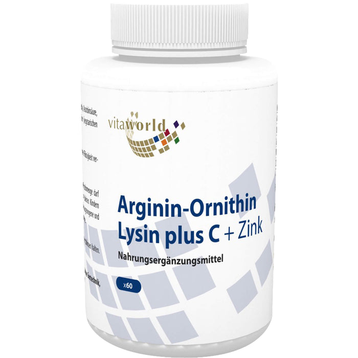 vitaworld Arginin-Ornithin Lysin plus C + Zink Kapseln, 60 pc Capsules