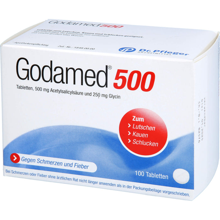 Godamed 500 Tabletten gegen Schmerzen und Fieber, 100 pc Tablettes