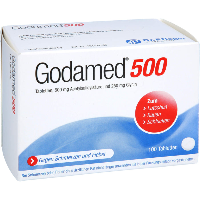 Godamed 500 Tabletten gegen Schmerzen und Fieber, 100 pc Tablettes