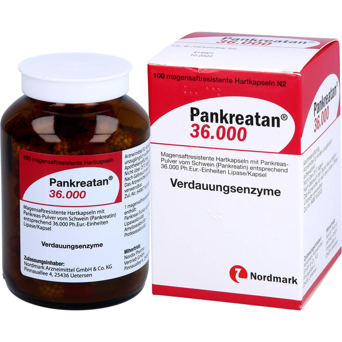 Pankreatan 36.000, Magensaftresistente Hartkapseln, 100 pcs. Capsules