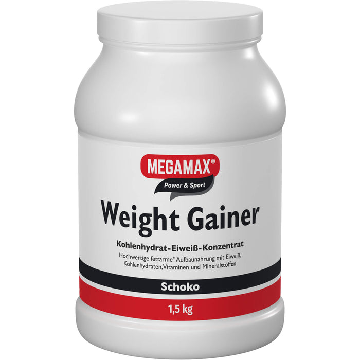 MEGAMAX Power & Sport Weight Gainer Pulver Schoko-Geschmack, 1500 g Poudre