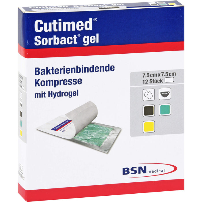 Cutimed Sorbact Gel 7,5x7,5cm, 12 St KOM