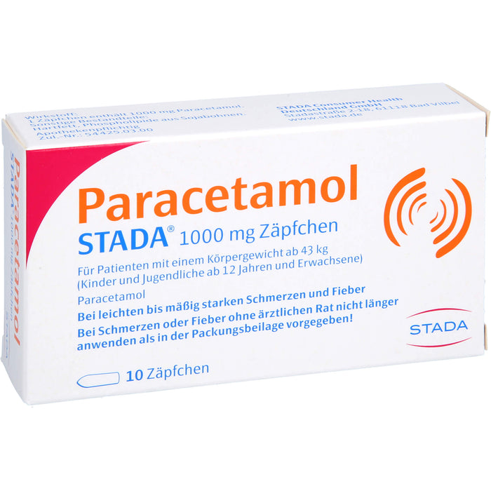 Paracetamol STADA 1000 mg Zäpfchen, 10 pcs. Suppositories