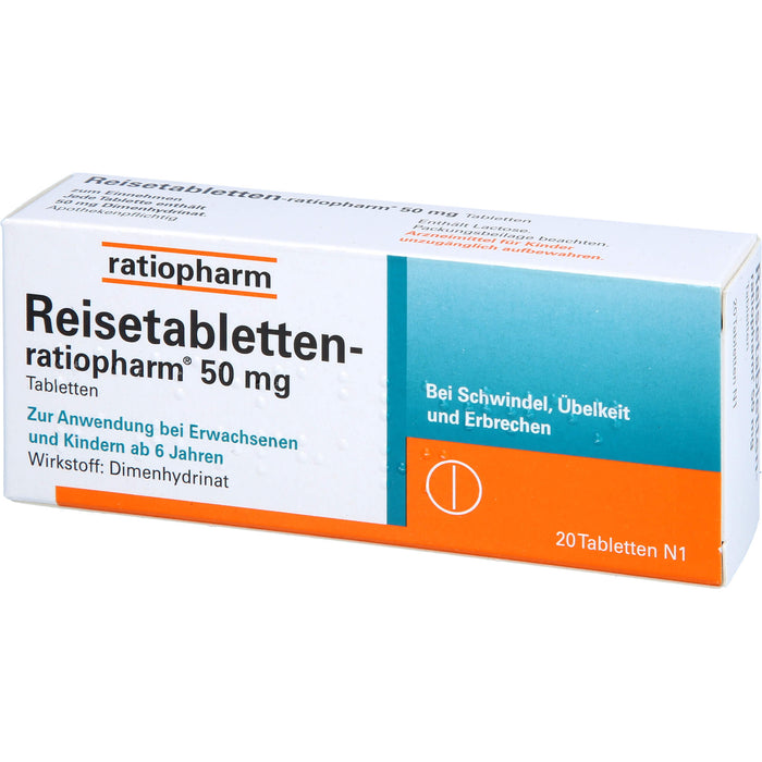 Reisetabletten-ratiopharm, 20 pc Tablettes