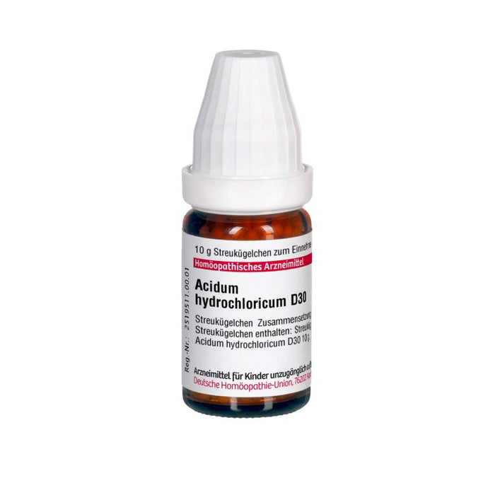 DHU Acidum hydrochloricum D30 Streukügelchen, 10 g Globuli