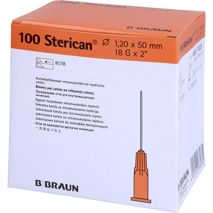 Sterican 18GX2 Kanülen 1,2X50mm, 100 St KAN