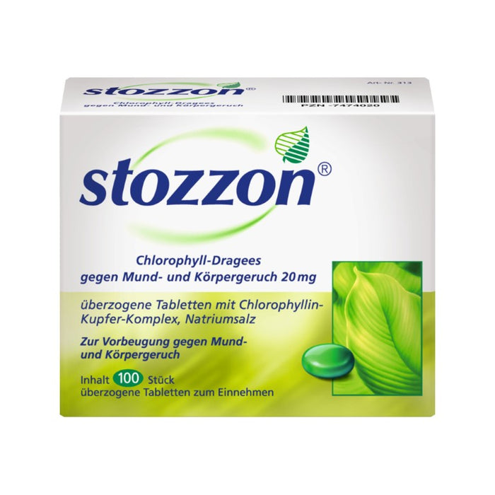 stozzon Chlorophyll-Dragees gegen Mund- und Körpergeruch, 100 pc Tablettes