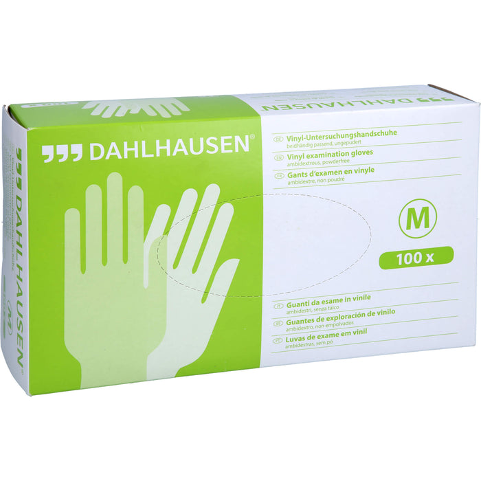 DAHLHAUSEN Vinyl Handschuhe Gr. M ungepudert, 100 pc Gants