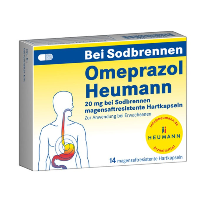 Omeprazol Heumann 20 mg Hartkapseln bei Sodbrennen, 14 pcs. Capsules