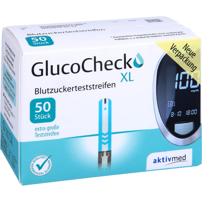 GlucoCheck XL Aktivmed Blutzuckerteststreifen, 50 pcs. Test strips