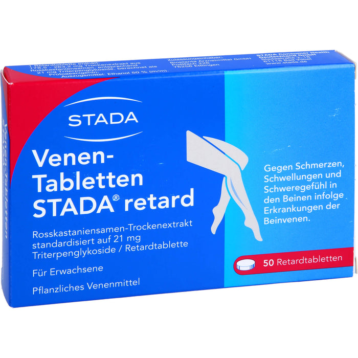 STADA Venen-Tabletten retard gegen Schmerzen, Schwellungen und Schweregefühl in den Beinen, 50 pc Tablettes