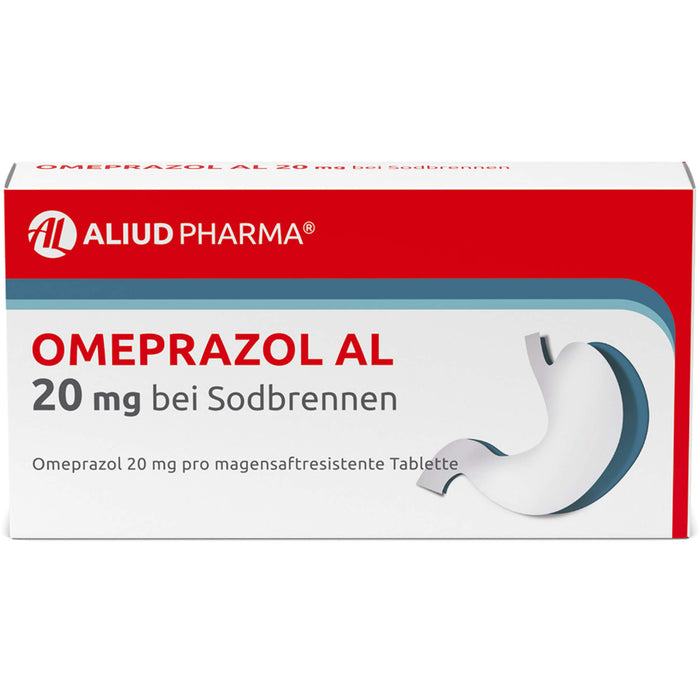 Omeprazol AL 20 mg Tabletten bei Sodbrennen, 14 St. Tabletten