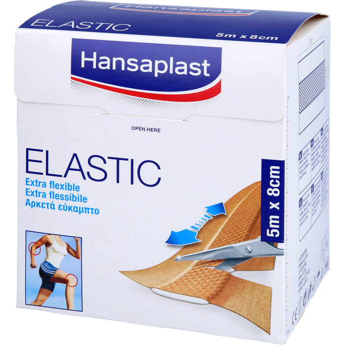 Hansaplast Elastic Pflaster 5 m x 8 cm besonders flexibel, 1 St. Pflaster