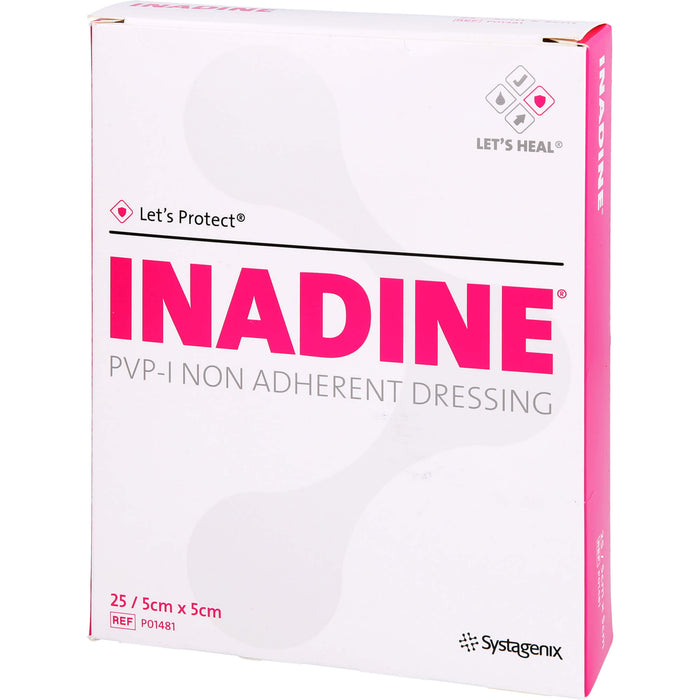 Inadine Salbengaze m. PVP Iod. 5,0x5,0cm, 25 St. Wundgaze