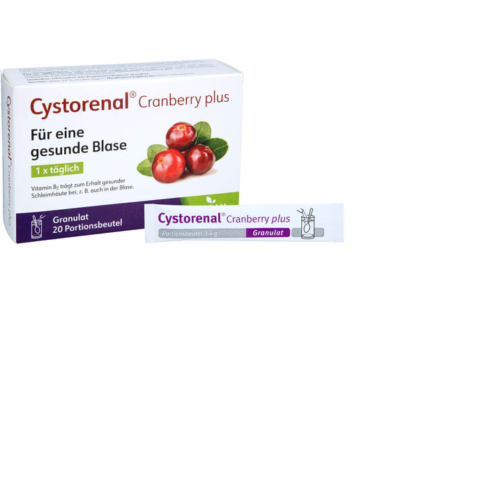 QUIRIS Cystorenal Cranberry plus Pulver für eine gesunde und starke Blase, mit Kürbiskernextrakt, Vitamin B2 und C, 20 pcs. Sachets