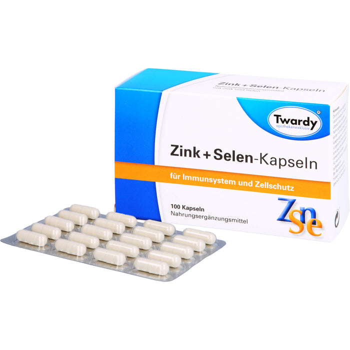 Twardy Zink + Selen-Kapseln für Immunsystem und Zellschutz, 100 St. Kapseln