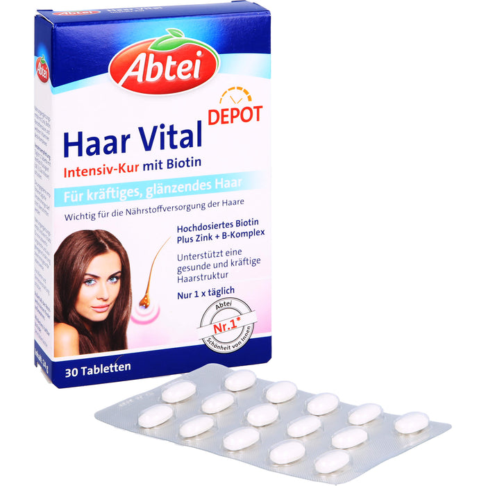 Abtei Haar Vital Intensiv-Kur mit Biotin Tabletten, 30 pcs. Tablets