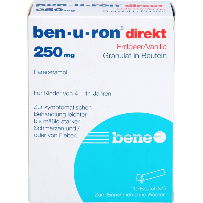 Ben-u-ron direkt Erdbeer/Vanille 250 mg Granulat, 10 pc Sachets