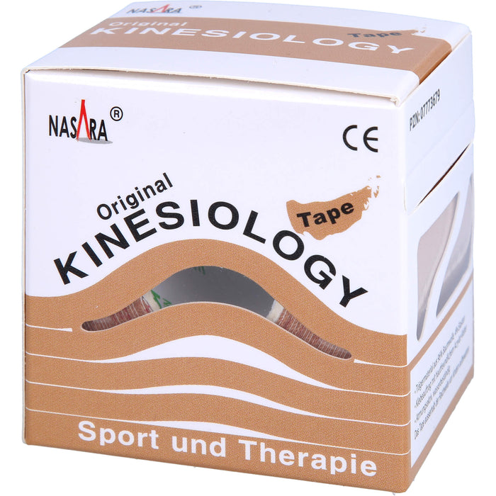 NASARA Kinesiologie Tape 5 cm x 5 m beige, 1 St. Band