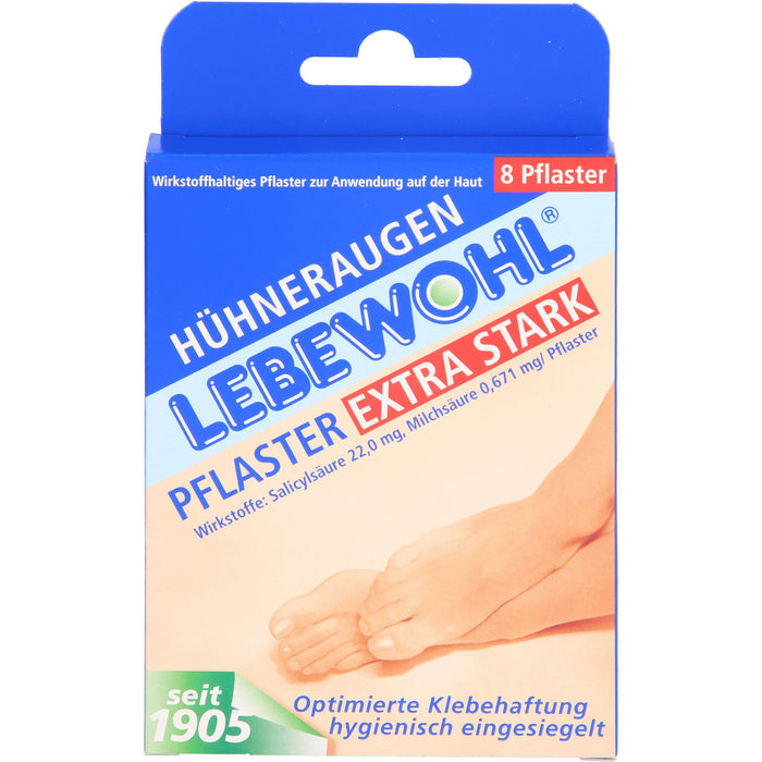 LEBEWOHL Hühneraugenpflaster extra stark, 8 pc Pansement