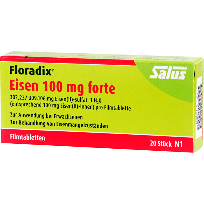 Floradix Eisen 100 mg forte Filmtabletten, 20 St. Tabletten