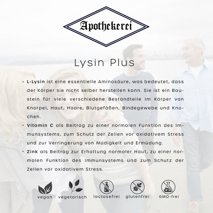 Apothekerei Lysin Plus mit Quercetin, Vitamin C und Zink, 30 pcs. Capsules