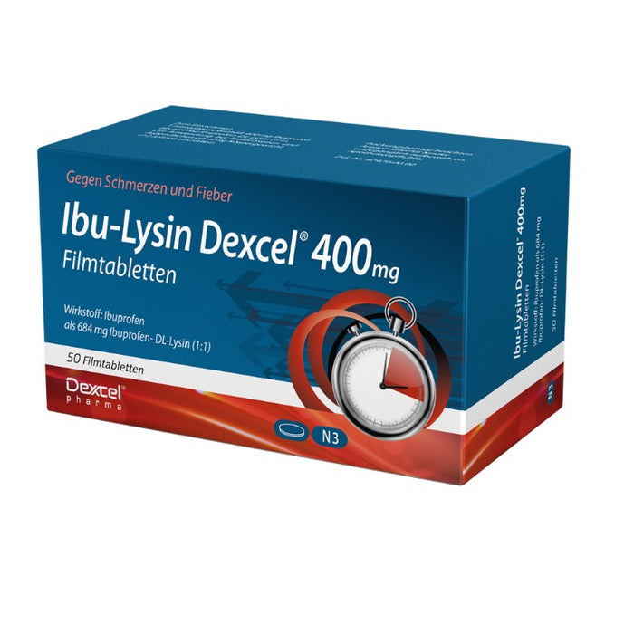 Ibu-Lysin Dexcel 400 mg bei Schmerzen und Fieber, 50 St. Tabletten