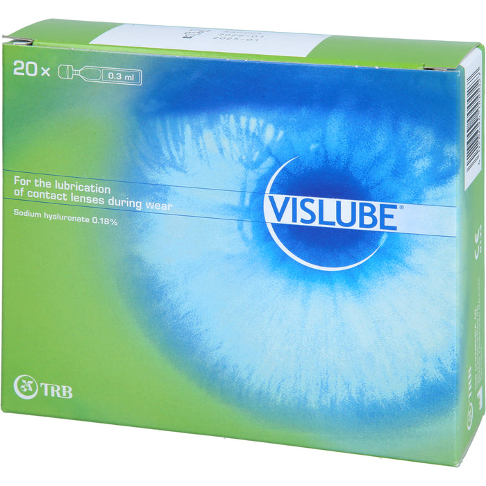 VISLUBE Augentropfen mit Hyaluronsäure zur optimalen Benetzung von harten und weichen Kontaktlinsen, 20 pc Pipettes à dose unique